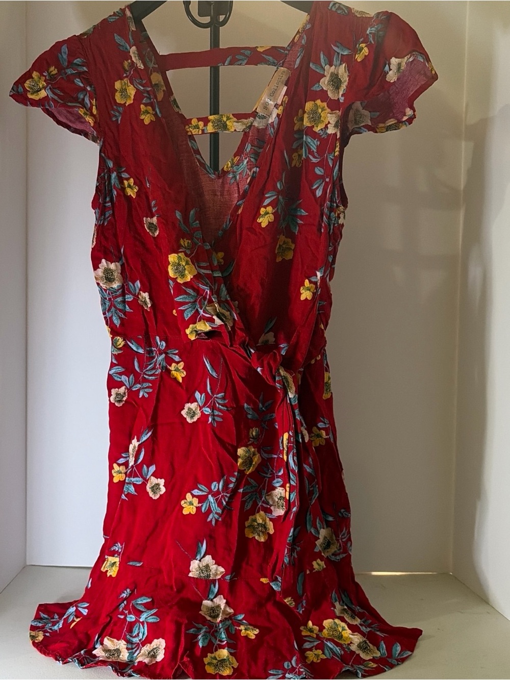 Floral Wrap Maxi Dress in Red